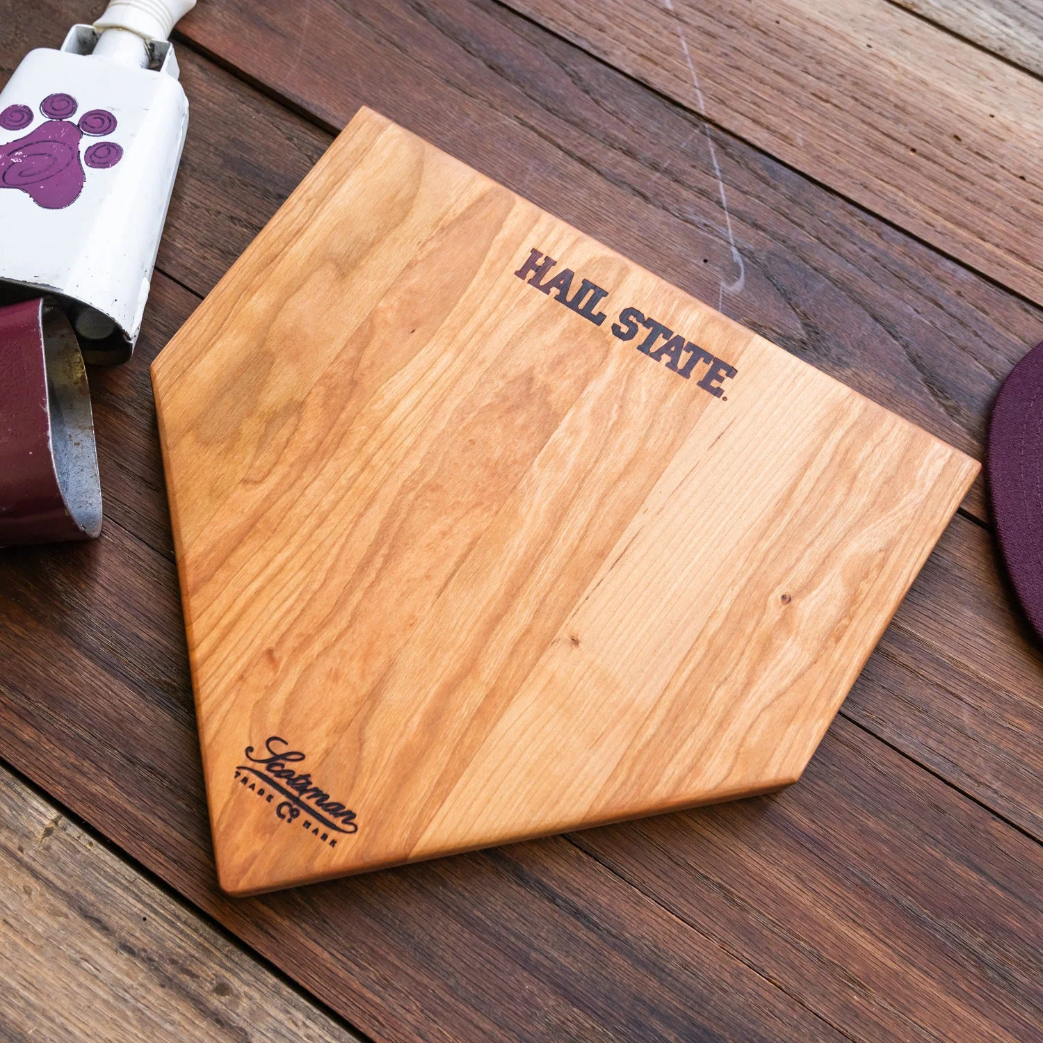 Cherry Mississippi State Home Plate Serving Board | Hail State - Image 2