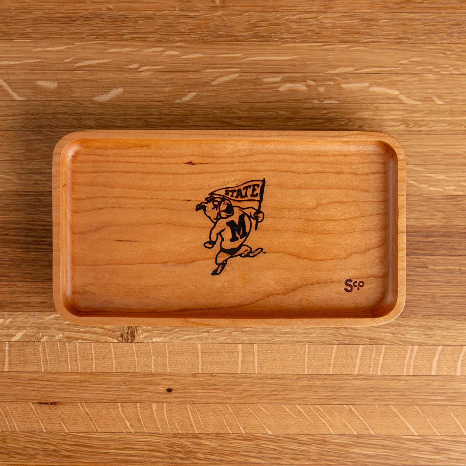 Cherry Mississippi State Wooden Valet | Bully with Flag - Image 3