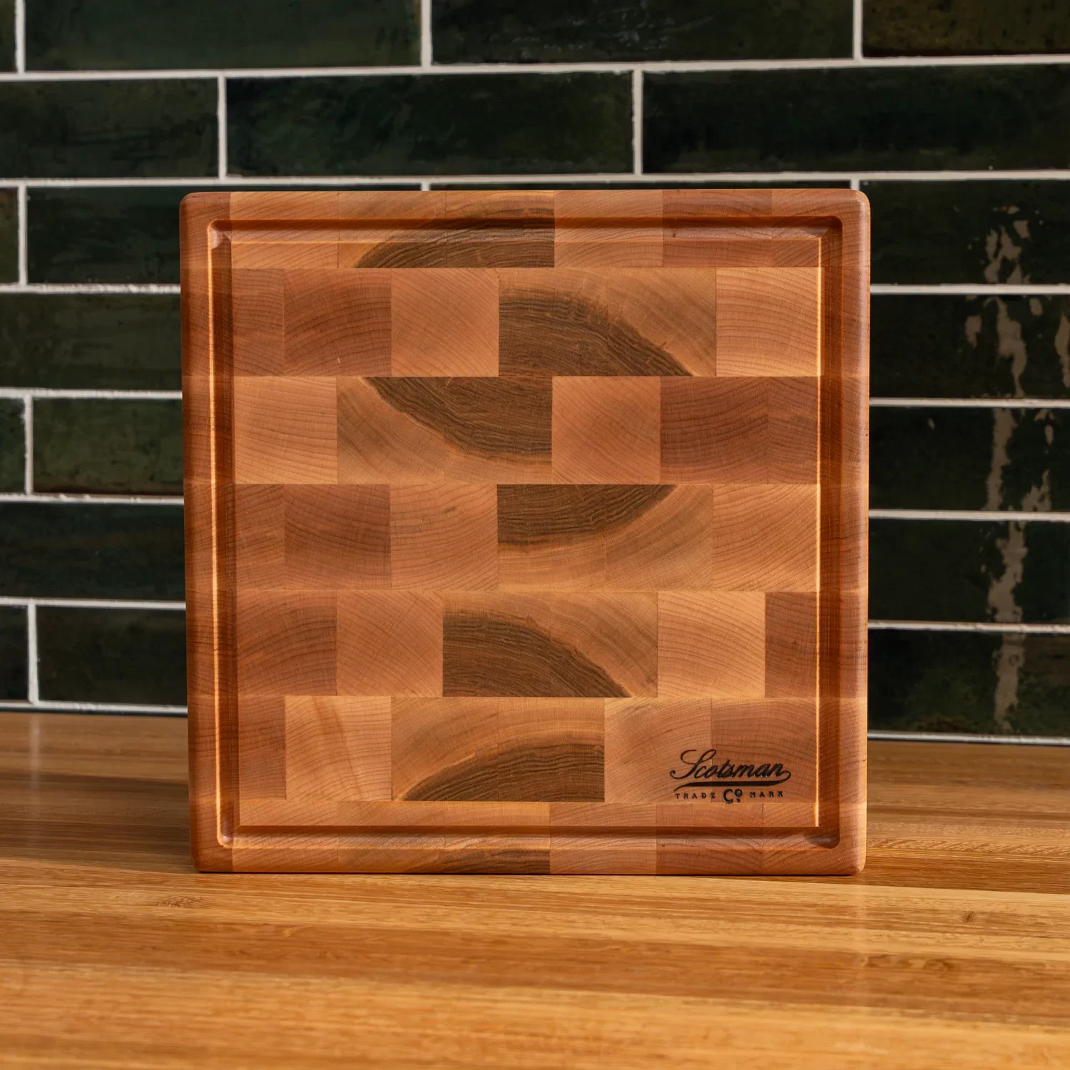 Maple End Grain Square Butcher Block with Juice Groove - Image 7