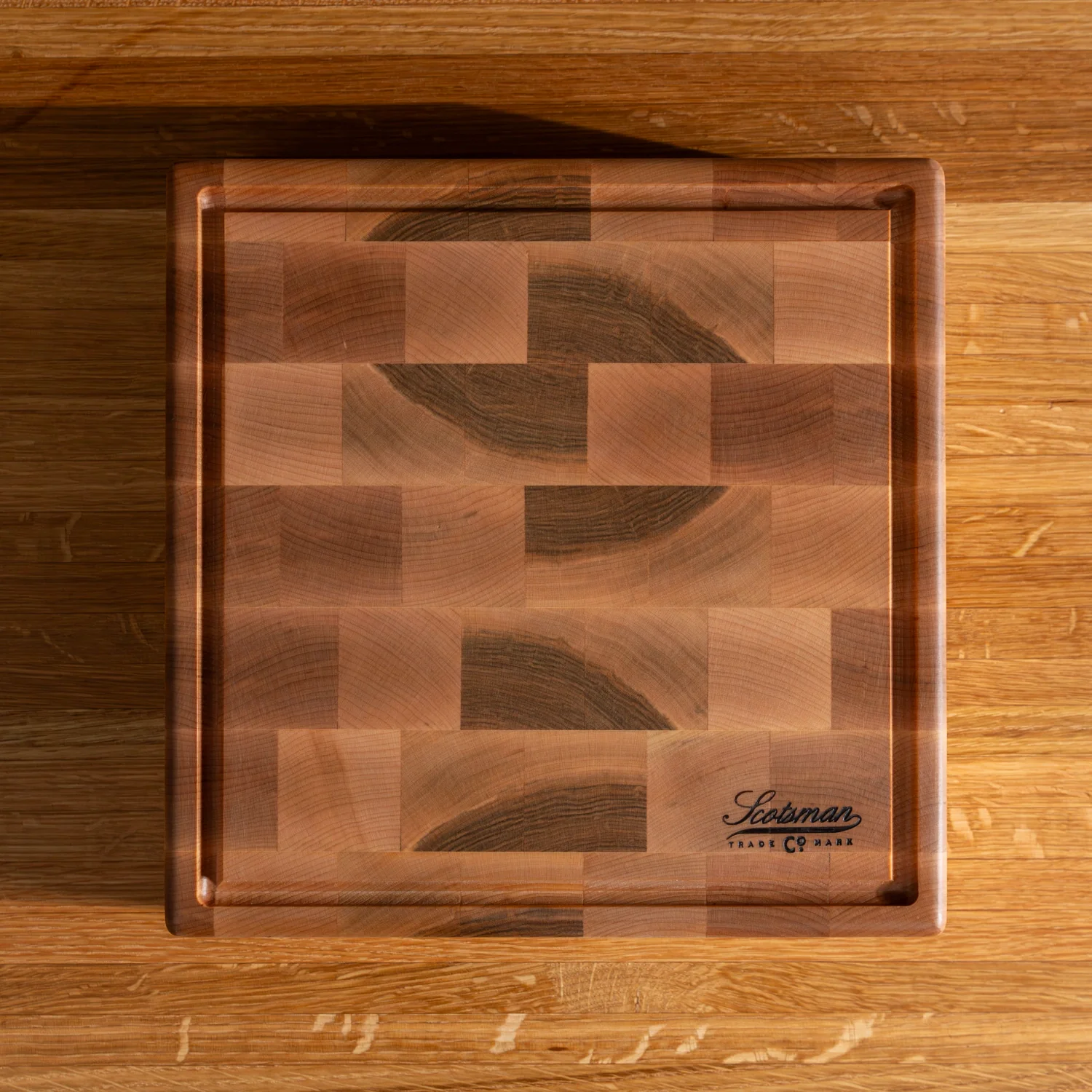 Maple End Grain Square Butcher Block with Juice Groove - Image 9