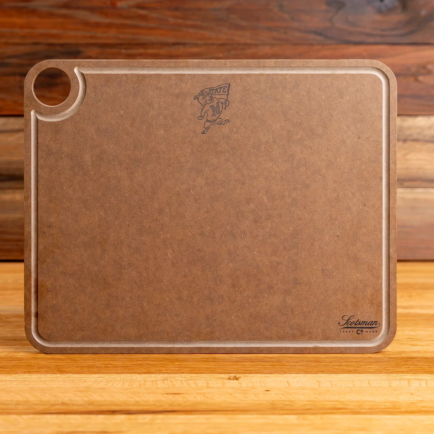 Nutmeg Brown Mississippi State Cutting Board | Bully with Flag - Image 3