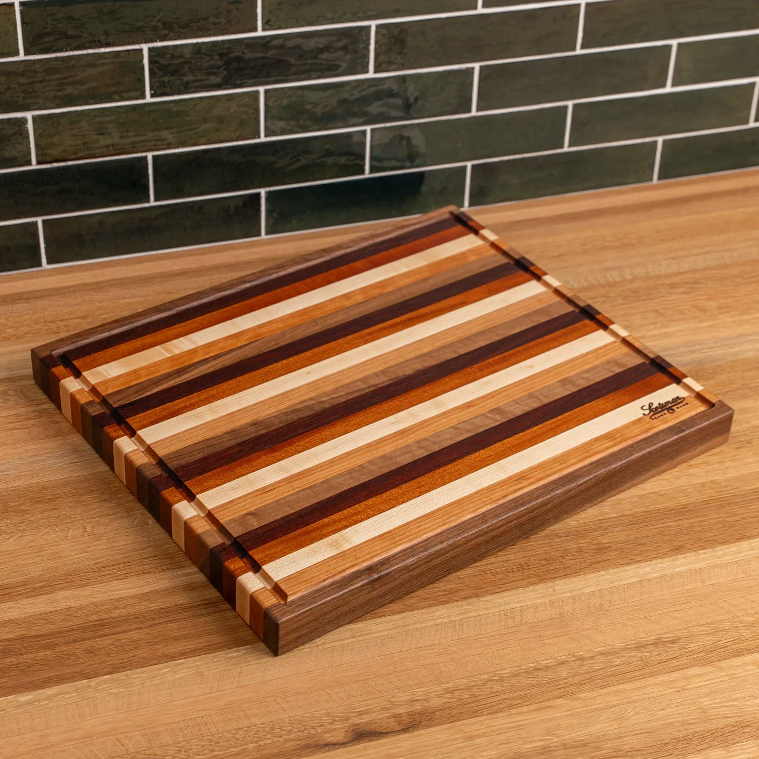 Striped Butcher Block with Juice Groove - Image 11