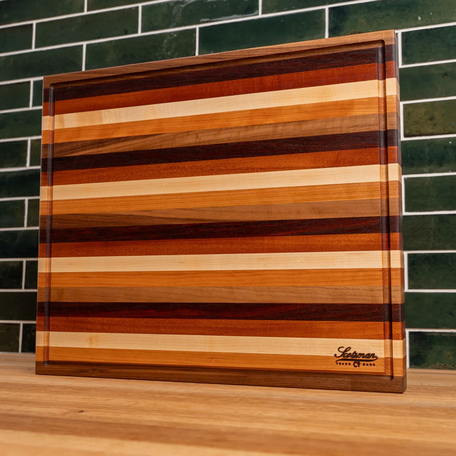 Striped Butcher Block with Juice Groove - Image 12